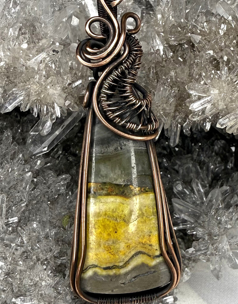 Bumblebee Jasper Wire Wrapped Pendant