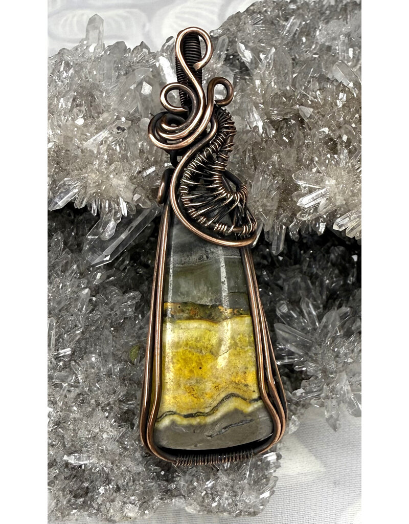 Bumblebee Jasper Wire Wrapped Pendant