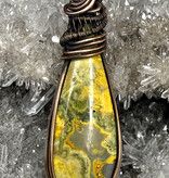 Bumblebee Jasper Wire Wrapped Pendant