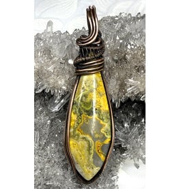 Bumblebee Jasper Wire Wrapped Pendant