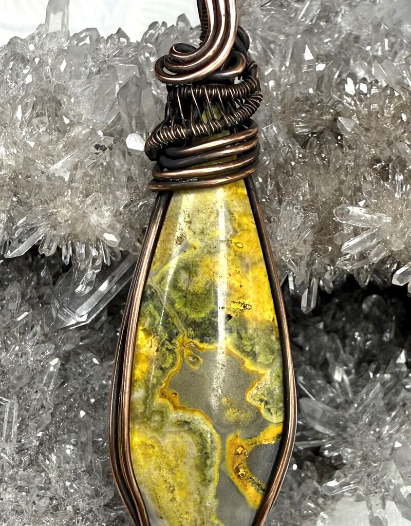 Bumblebee Jasper Wire Wrapped Pendant