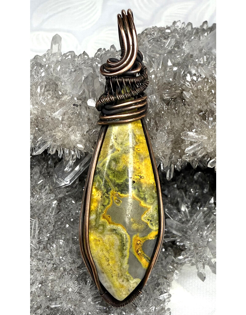 Bumblebee Jasper Wire Wrapped Pendant