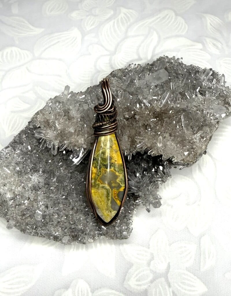Bumblebee Jasper Wire Wrapped Pendant