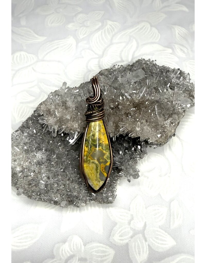 Bumblebee Jasper Wire Wrapped Pendant
