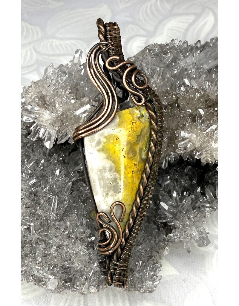 Bumblebee Jasper Wire Wrapped Pendant