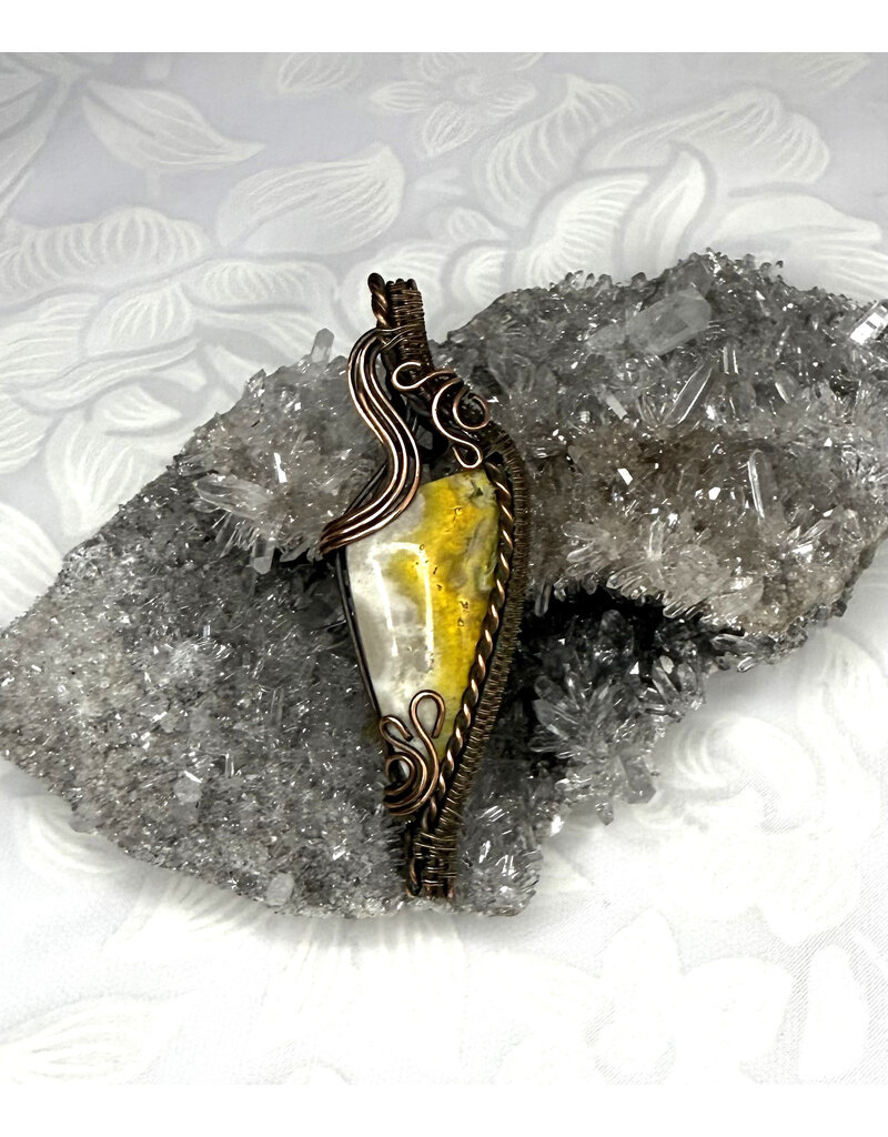 Bumblebee Jasper Wire Wrapped Pendant