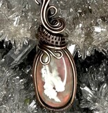Aurora Plume Agate Wire Wrapped Pendant