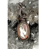 Aurora Plume Agate Wire Wrapped Pendant