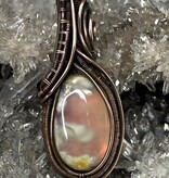 Aurora Plume Agate Wire Wrapped Pendant