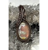 Aurora Plume Agate Wire Wrapped Pendant