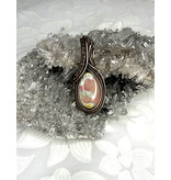 Aurora Plume Agate Wire Wrapped Pendant