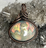 Aurora Plume Agate Wire Wrapped Pendant