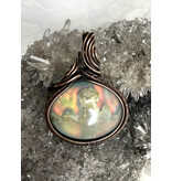 Aurora Plume Agate Wire Wrapped Pendant