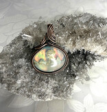 Aurora Plume Agate Wire Wrapped Pendant