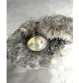 Aurora Plume Agate Wire Wrapped Pendant