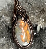 Aurora Plume Agate Wire Wrapped Pendant