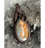 Aurora Plume Agate Wire Wrapped Pendant