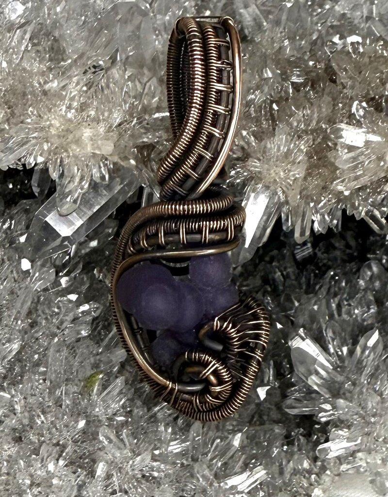 Grape Agate Wire Wrapped Pendant