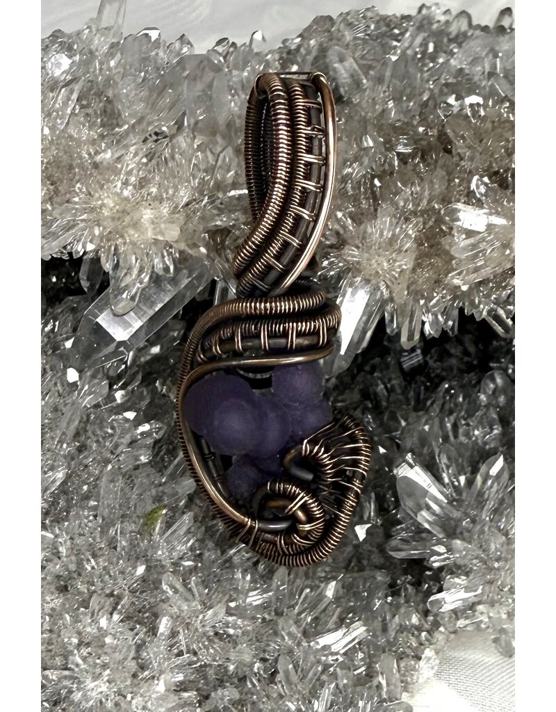 Grape Agate Wire Wrapped Pendant