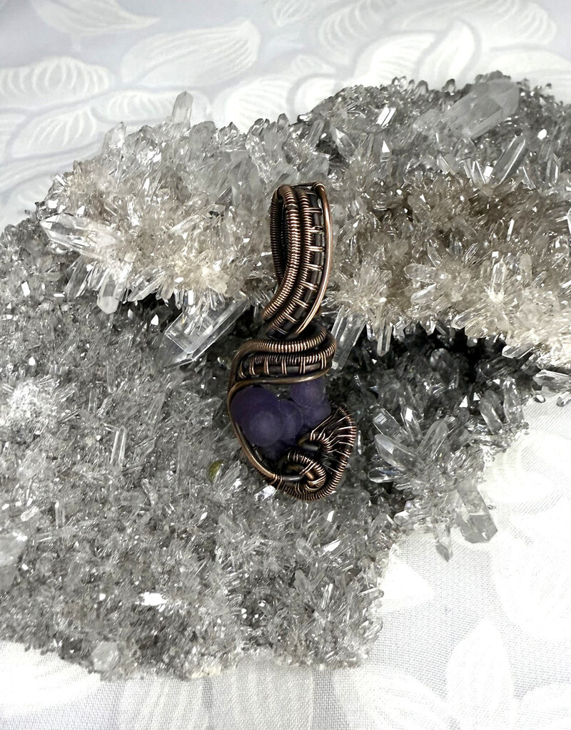 Grape Agate Wire Wrapped Pendant