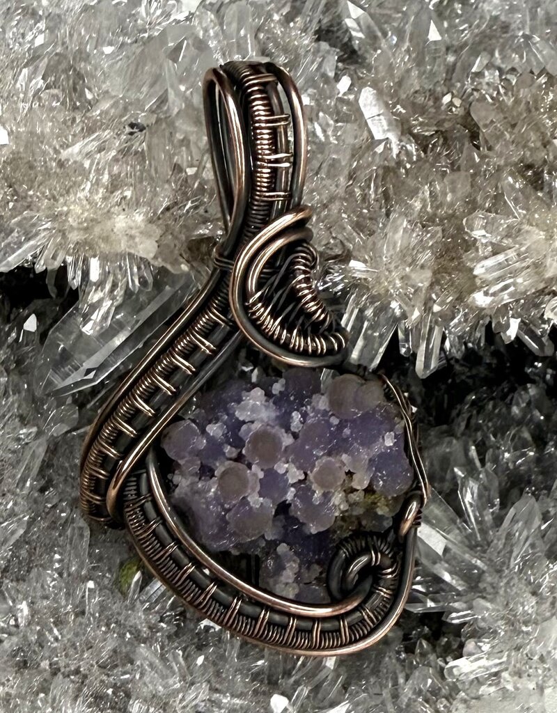 Grape Agate Wire Wrapped Pendant