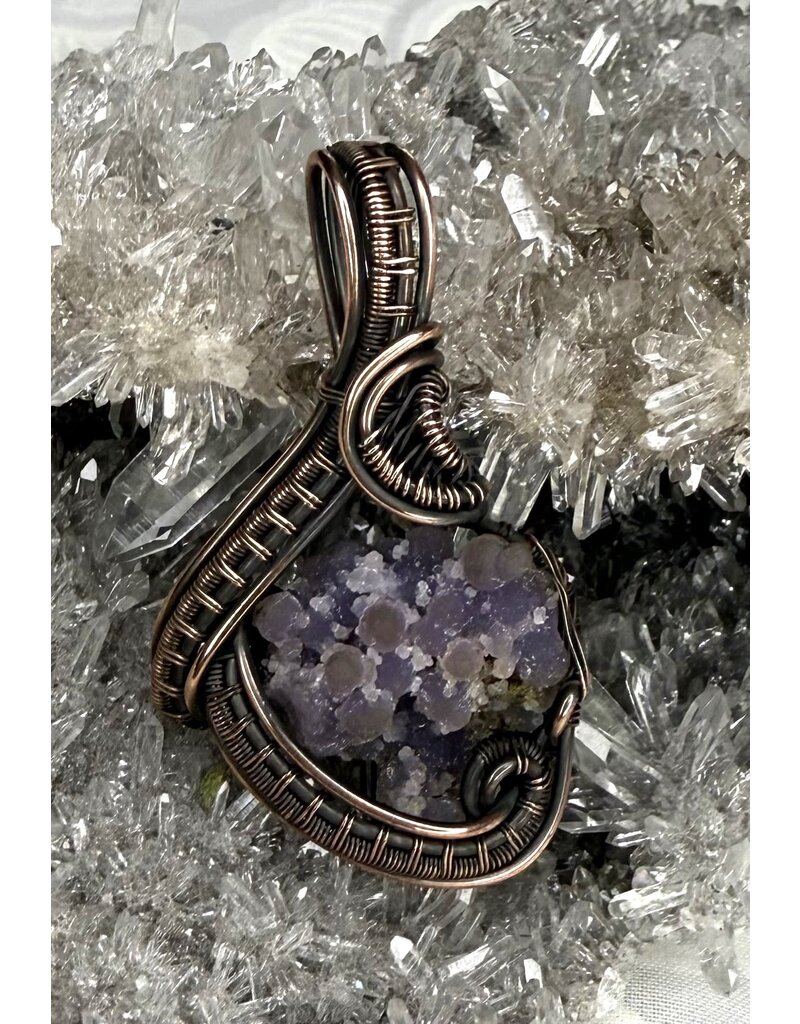 Grape Agate Wire Wrapped Pendant