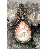 Aurora Plume Agate Wire Wrapped Pendant