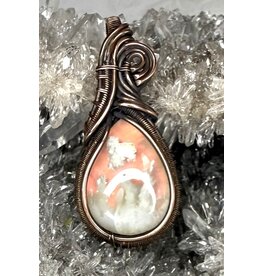 Aurora Plume Agate Wire Wrapped Pendant