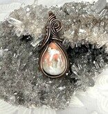 Aurora Plume Agate Wire Wrapped Pendant
