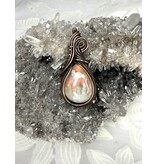 Aurora Plume Agate Wire Wrapped Pendant