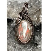 Aurora Plume Agate Wire Wrapped Pendant