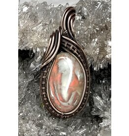 Aurora Plume Agate Wire Wrapped Pendant