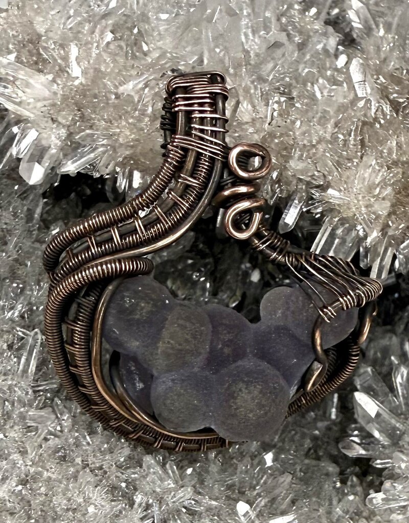 Grape Agate Wire Wrapped Pendant