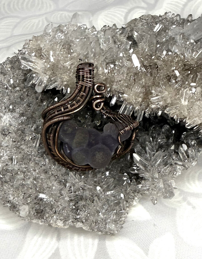 Grape Agate Wire Wrapped Pendant