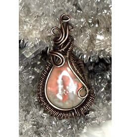 Aurora Plume Agate Wire Wrapped Pendant