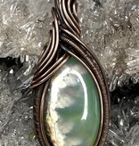Aurora Plume Agate Wire Wrapped Pendant