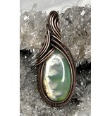 Aurora Plume Agate Wire Wrapped Pendant
