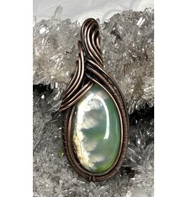 Aurora Plume Agate Wire Wrapped Pendant