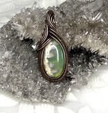 Aurora Plume Agate Wire Wrapped Pendant