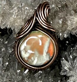 Aurora Plume Agate Wire Wrapped Pendant