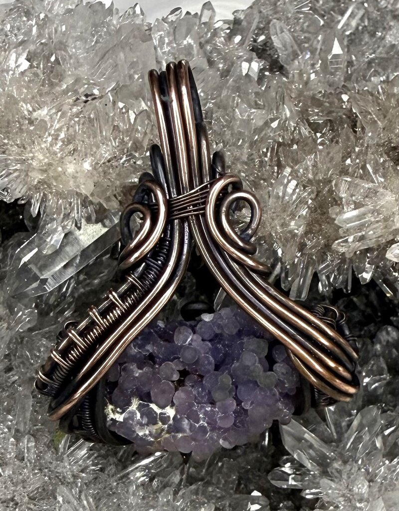 Grape Agate Wire Wrapped Pendant