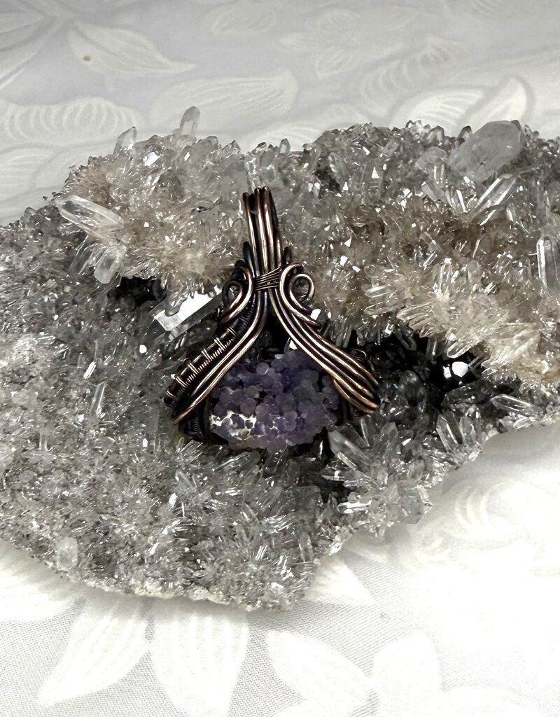 Grape Agate Wire Wrapped Pendant