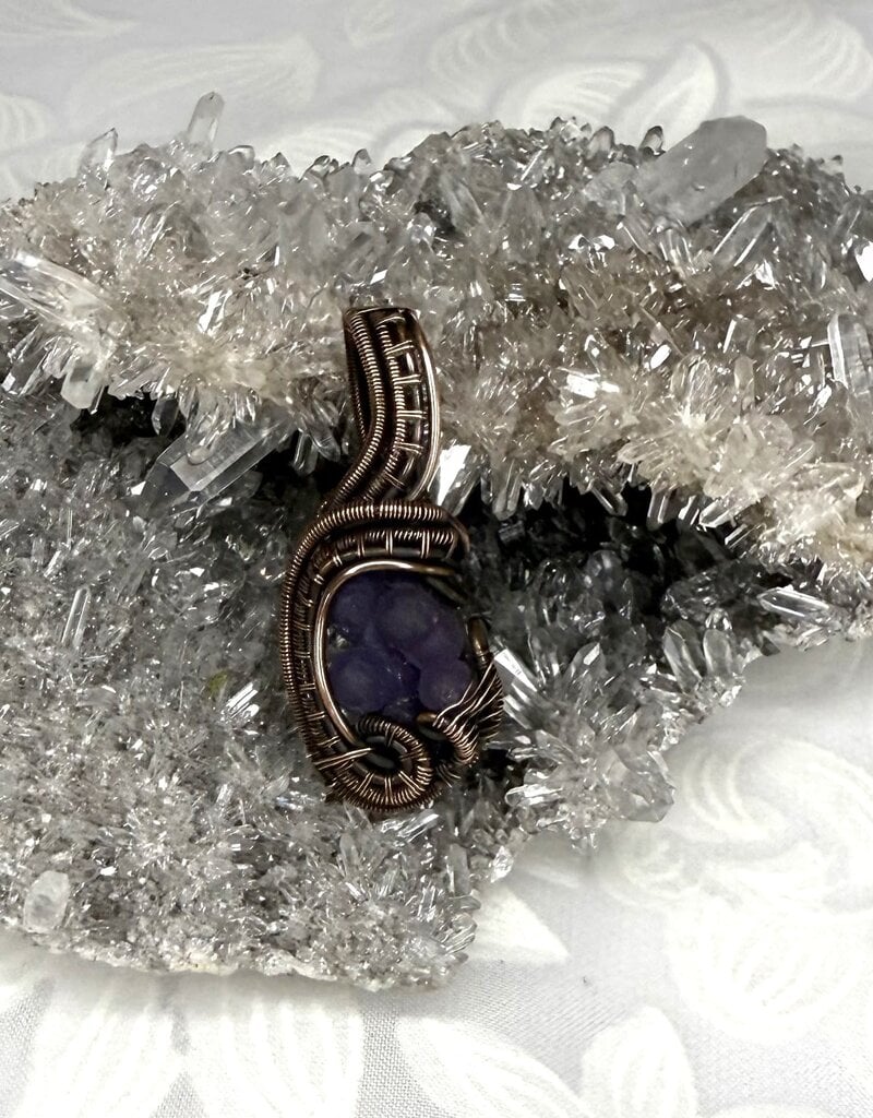 Grape Agate Wire Wrapped Pendant