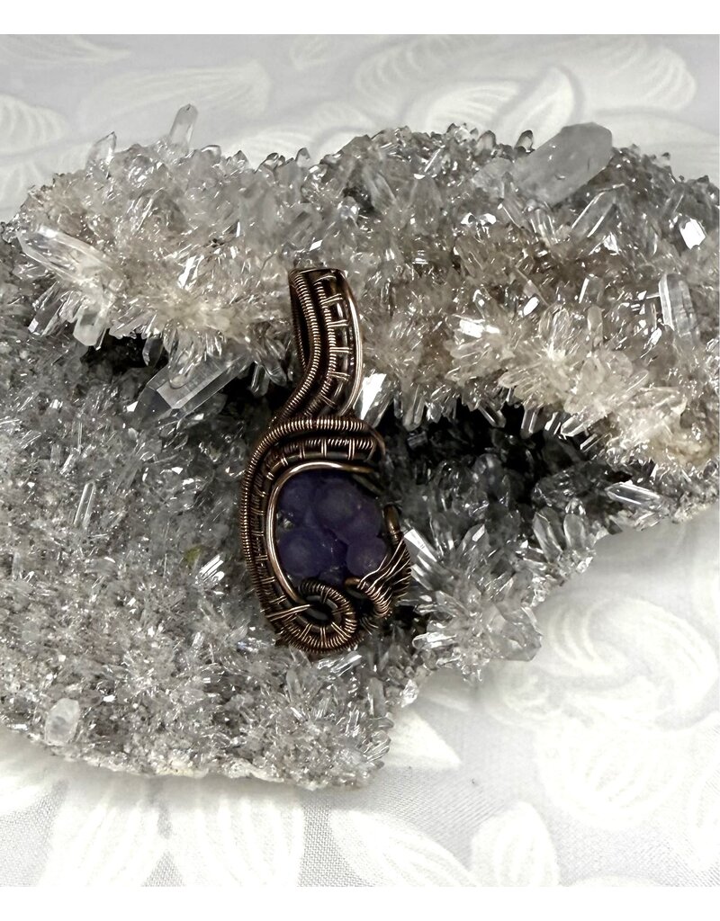 Grape Agate Wire Wrapped Pendant