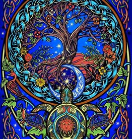 3D Tree of Life Tortoise Tapestry 60" x 90"