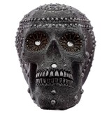 Silver Beaded Skull Head Statue (K1*)