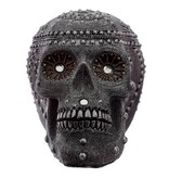 Silver Beaded Skull Head Statue (K1*)