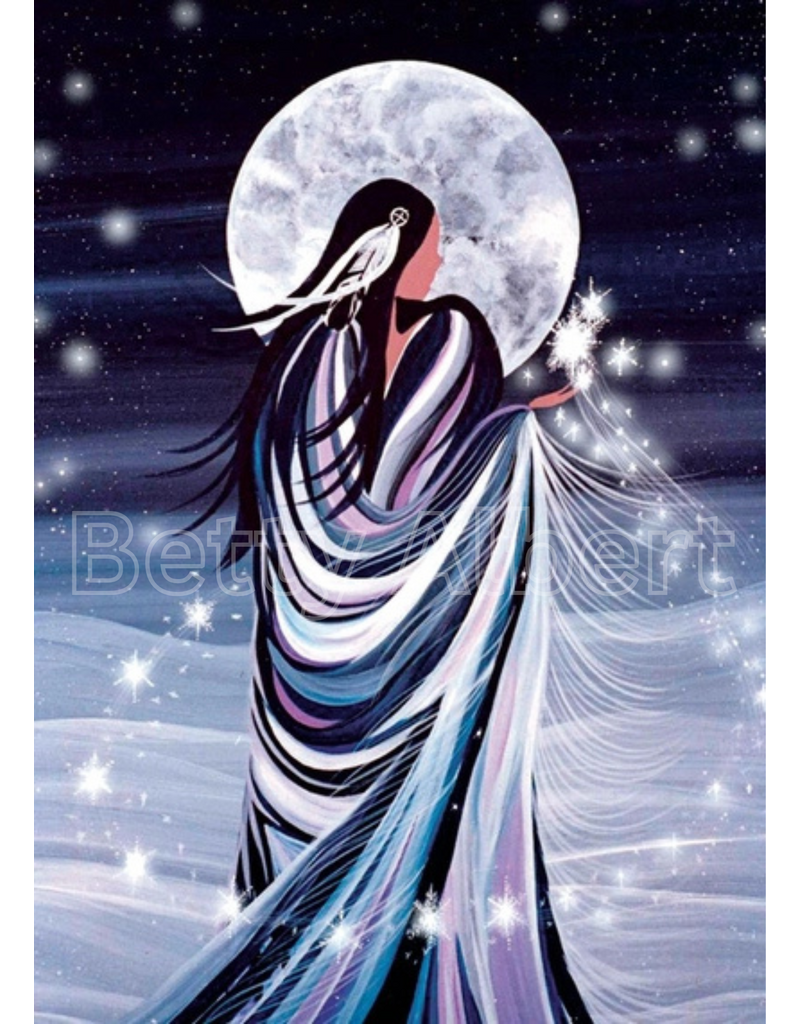 February Moon Art Print By Artist Betty Albert (12"x18")