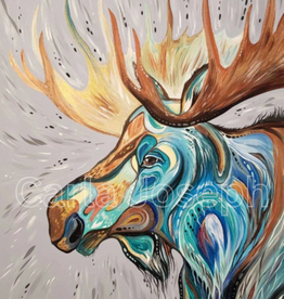 Cree Style Moose Art Print By Artist Carla Joseph (12"x18")