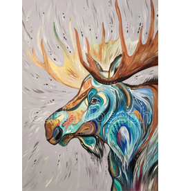 Cree Style Moose Art Print By Artist Carla Joseph (12"x18")